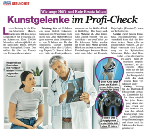 Proficheck Haltbarkeit Hüfte und Knie